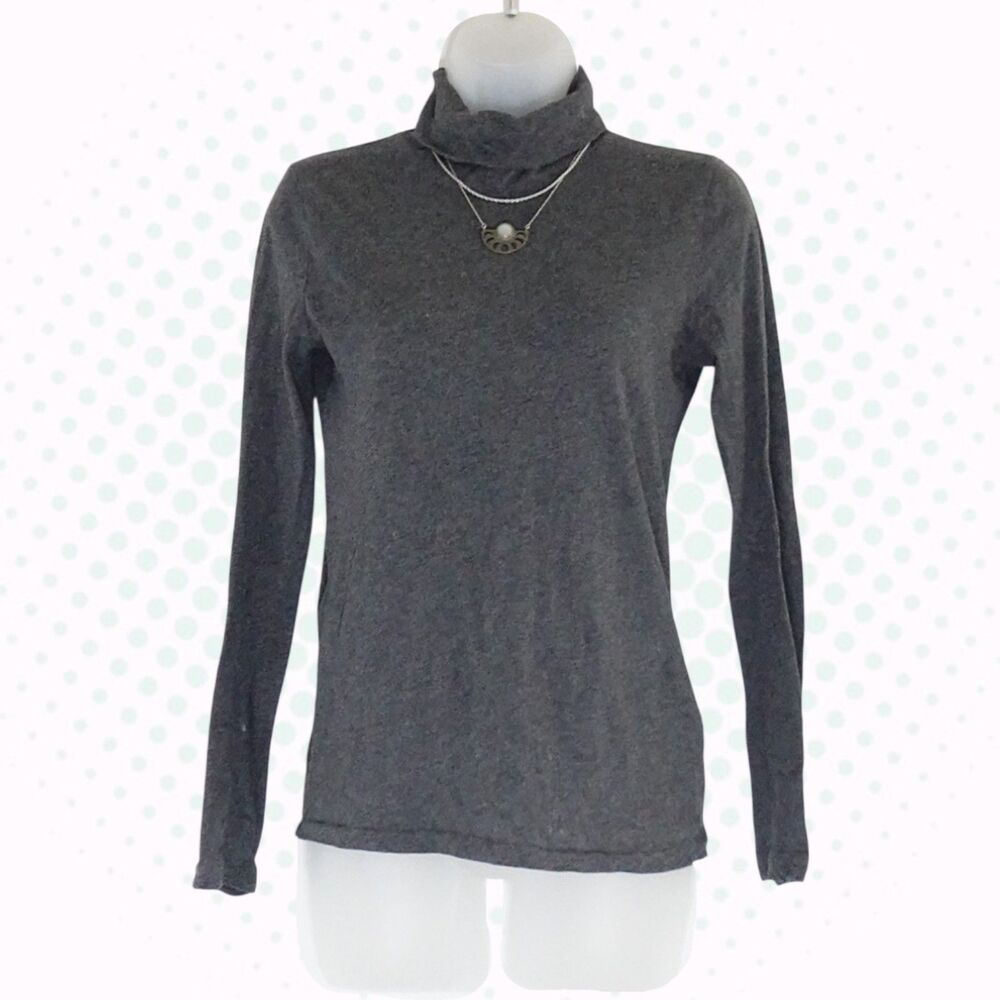 J.Crew Charcoal Heather Gray Long Sleeve Turtleneck Layering Shirt Size XS